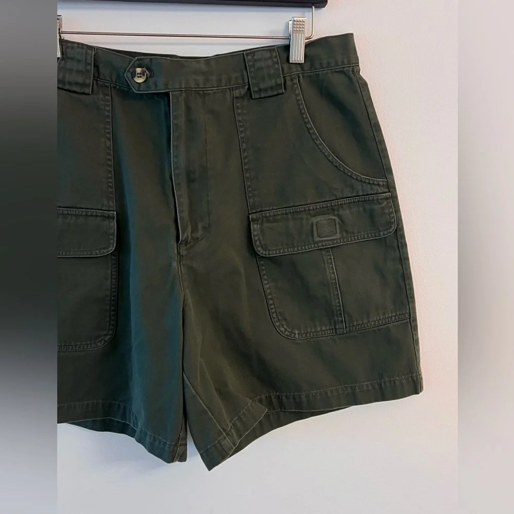 LIKE NEW DRESS BARN 100% COTTON WOMENS CARGO STYLE SHORTS SIZE 12 KHAKI GREEN - Picture 4 of 7